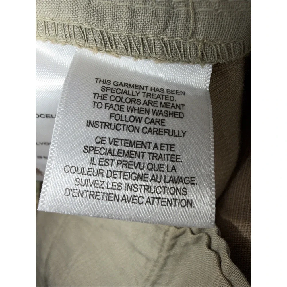 Tommy Bahama Men's Linen Lyocell Dress Pants Khaki Tan Flat Front 38x32